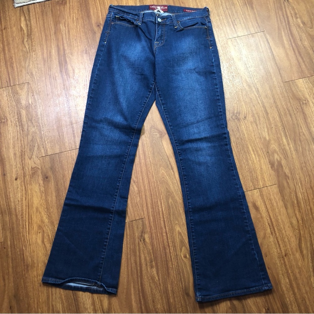 Lucky Brand women mid rise Sofia boot cut Y2K denim jeans Sz 8/29 long med wash